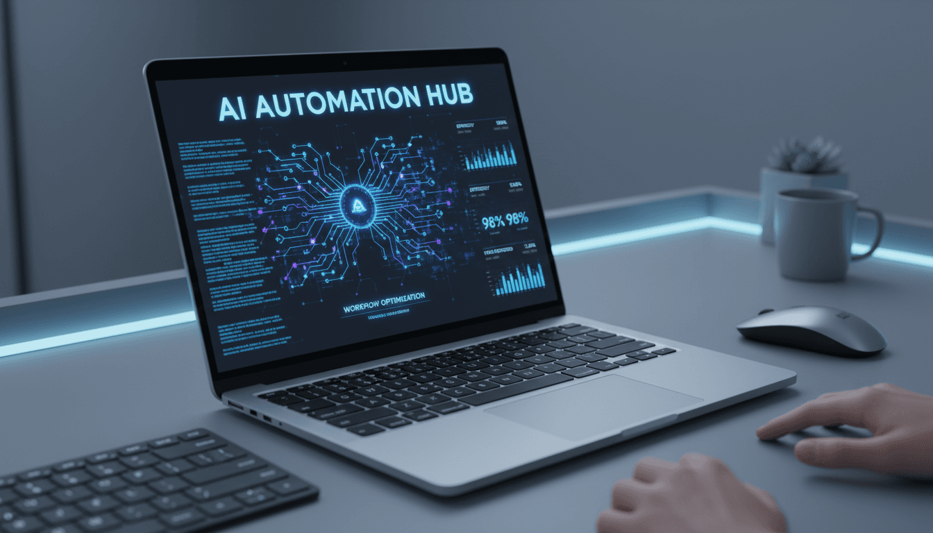 AI automation dashboard with workflow visualization
